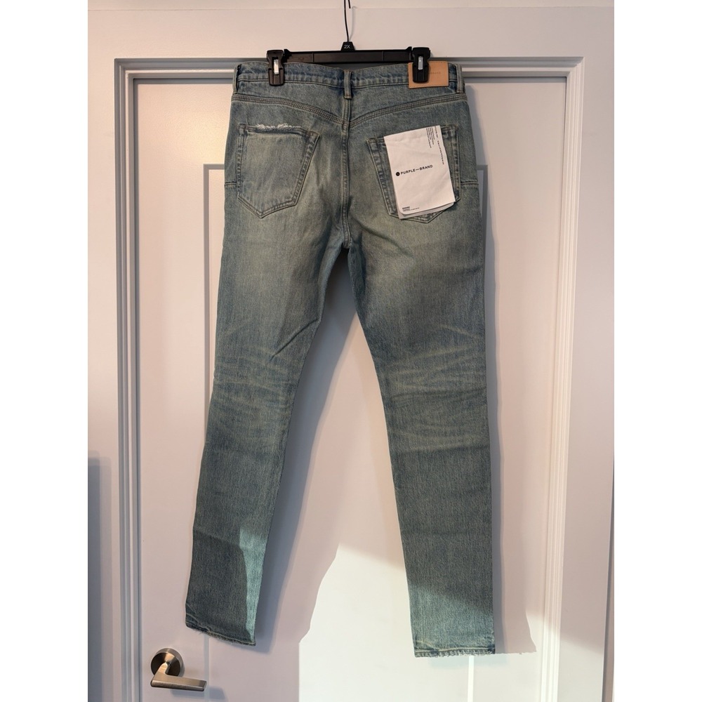 NWT Purple Brand P001 Skinny Aged Ripped Distressed Jeans Low Rise Stretch Denim - Picture 2 of 12